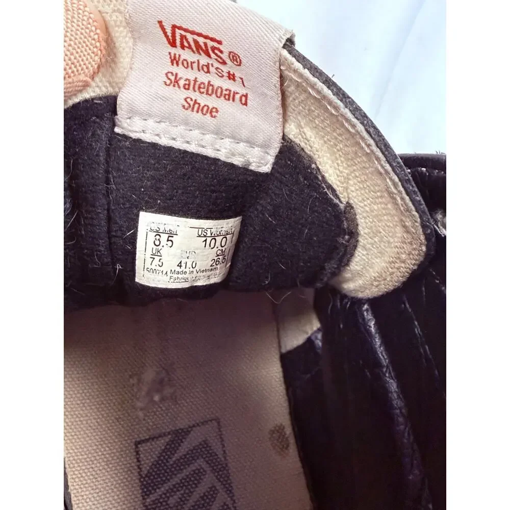 Vans Sk8 Hi Black White Stripe High Top Skate Shoes Mens 8.5 Womens 10